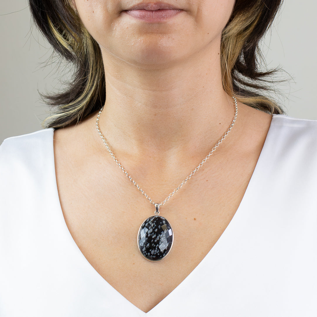 Snowflake Obsidian Necklace