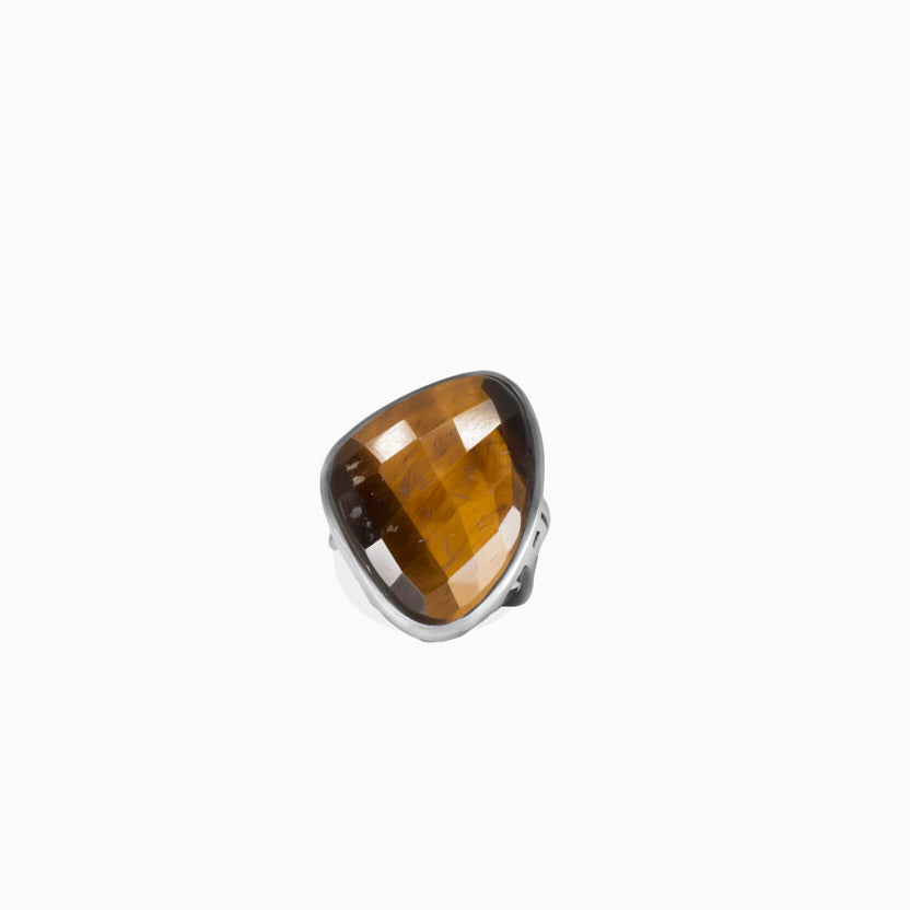 FACETED TIGER EYE RING STERLING SILVER | MADE IN EARTH 