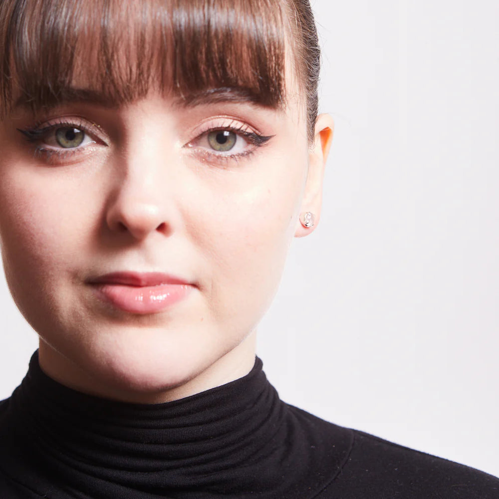 FACETED ROUND ROSE QUARTZ STUD EARRINGS
