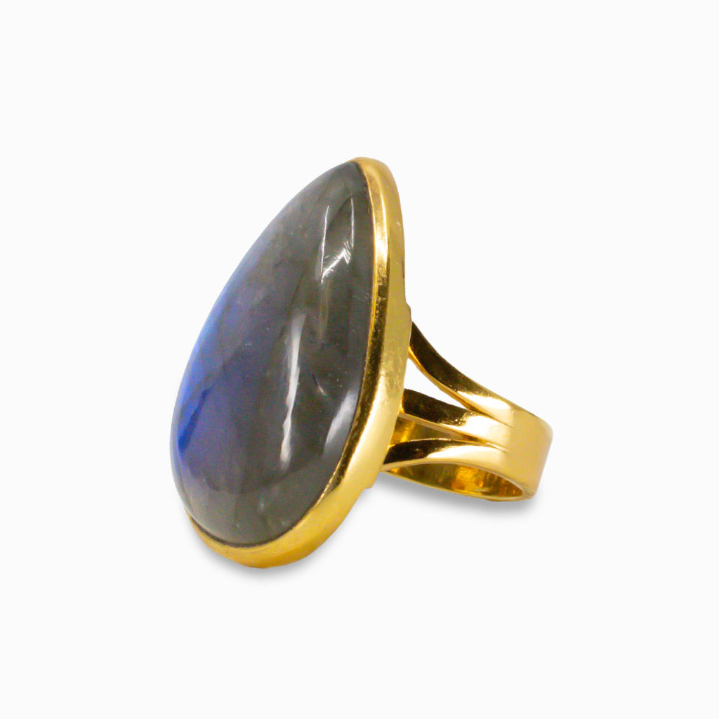 CABOCHON LABRADORITE VERMEIL RING