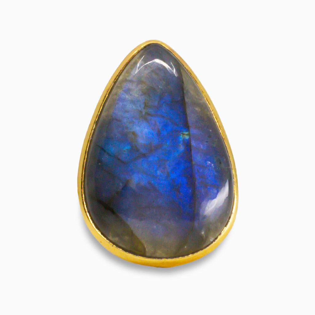 CABOCHON LABRADORITE VERMEIL RING