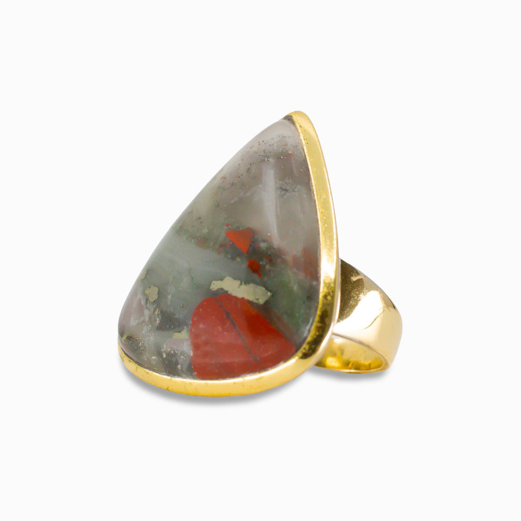 VOLCANO JASPER RING GOLD VERMEIL