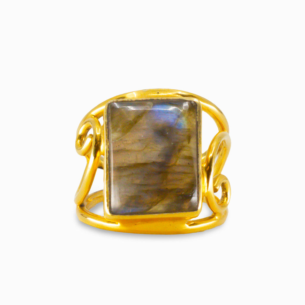 CABOCHON LABRADORITE RING 