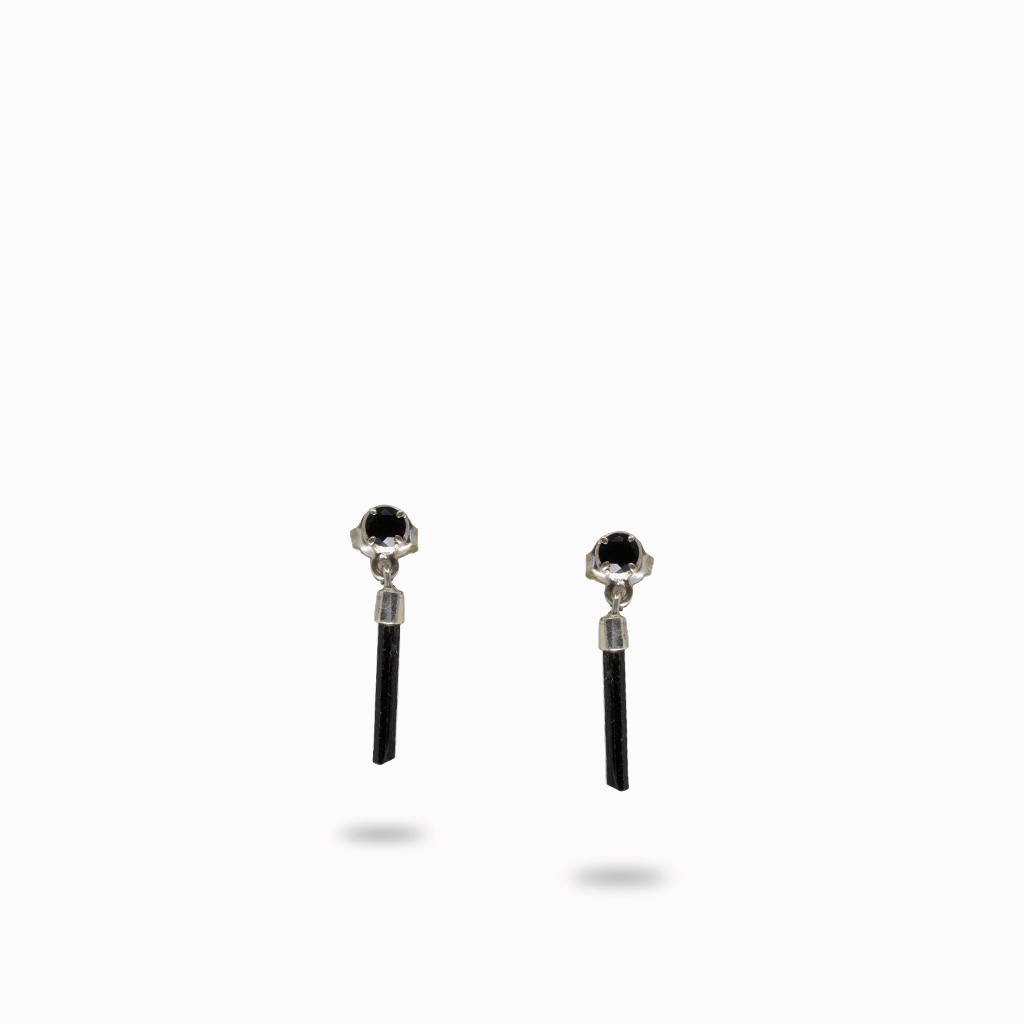 Black Onyx & Tourmaline Drop Earrings
