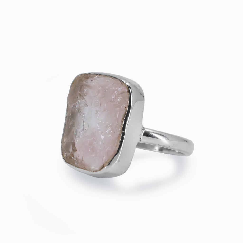Raw Pink Rose Quartz Ring Made In Earth