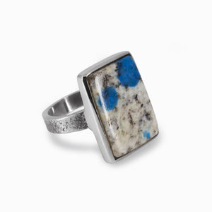 Rectangle Cabochon K2 Jasper Ring in Sterling Silver Made In Earth