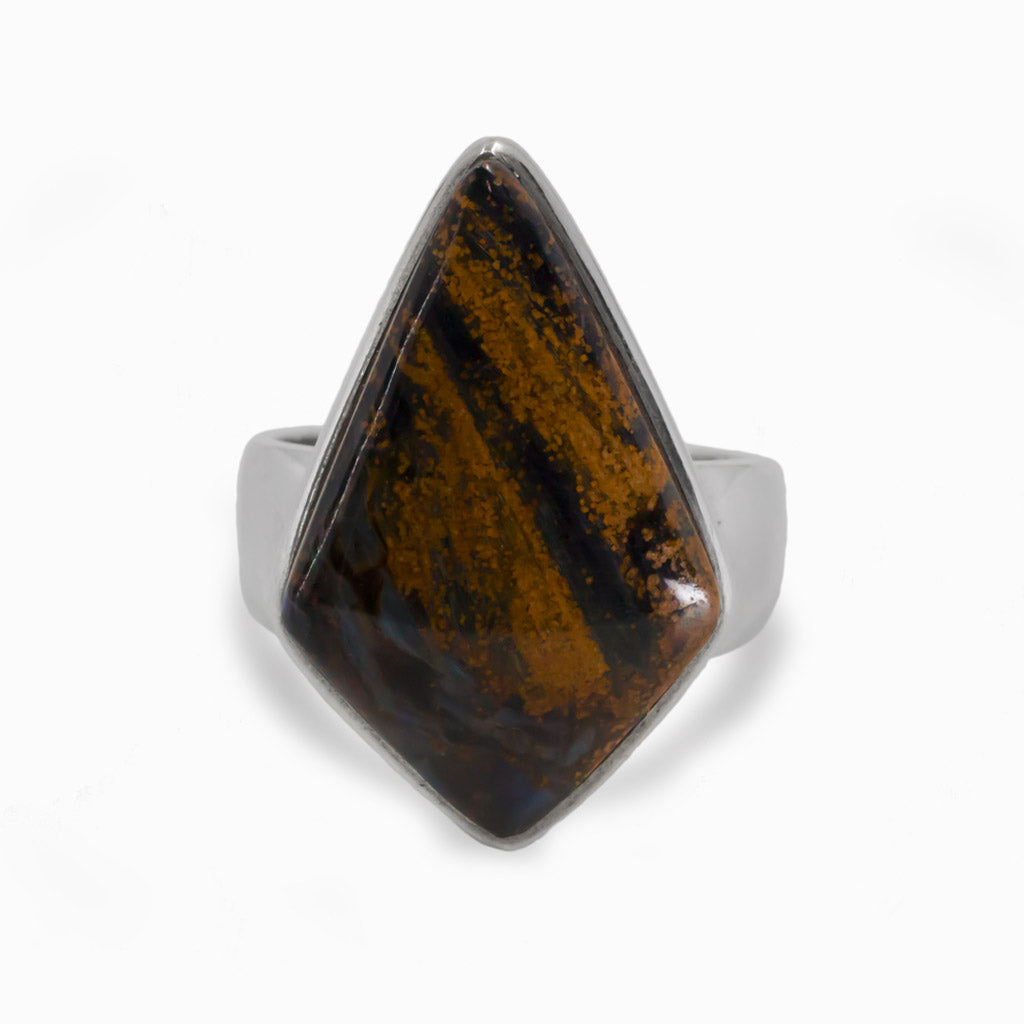 Diamond Shaped Pietersite Cabochon Ring Made In Earth