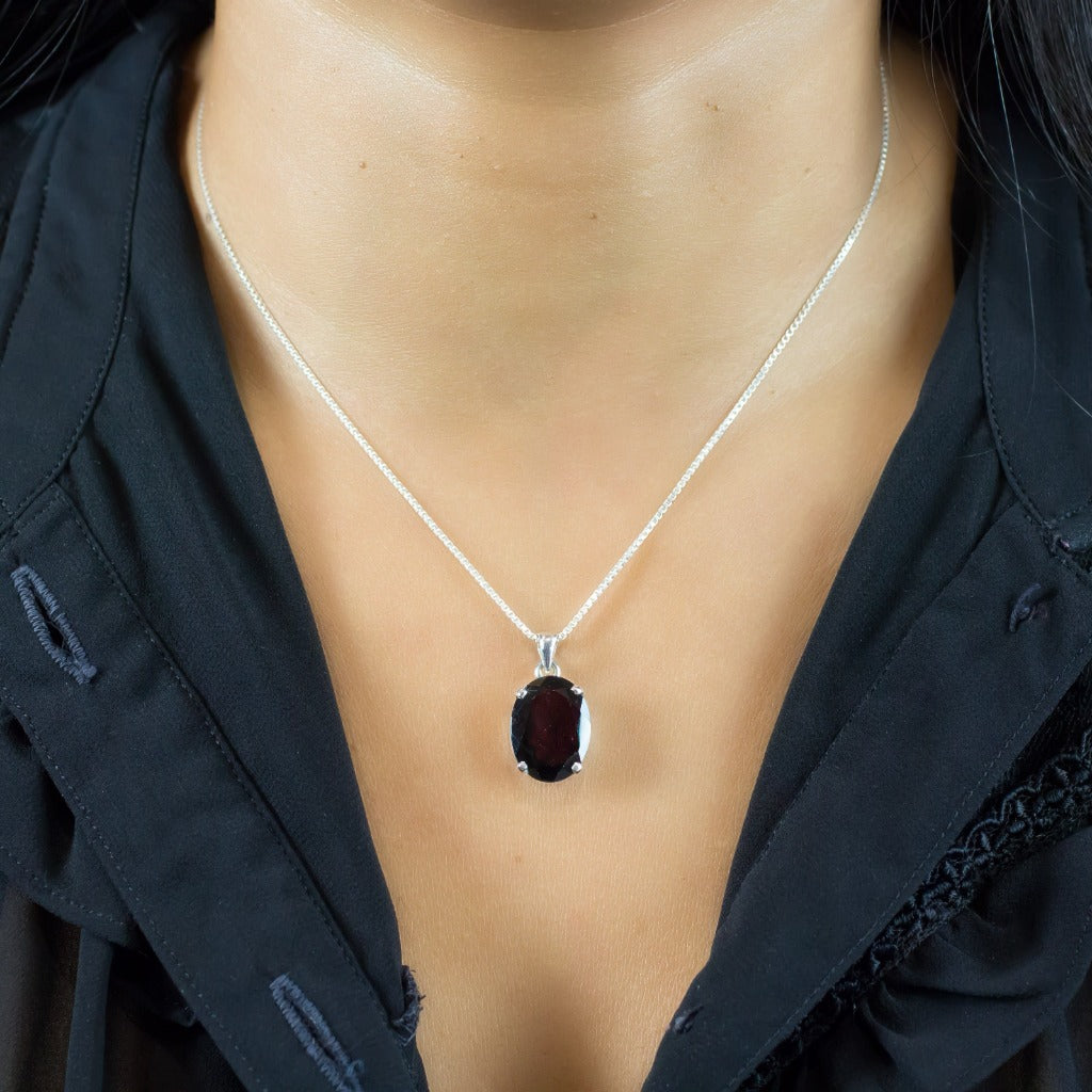 Large hot sale garnet pendant