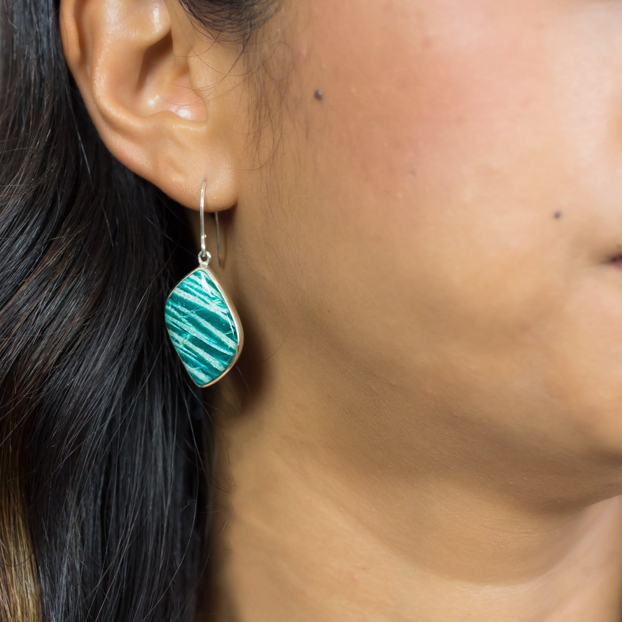Green Amazonite Drop Earrings