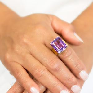 Amethyst Ring from the Made Gold Collection on Model