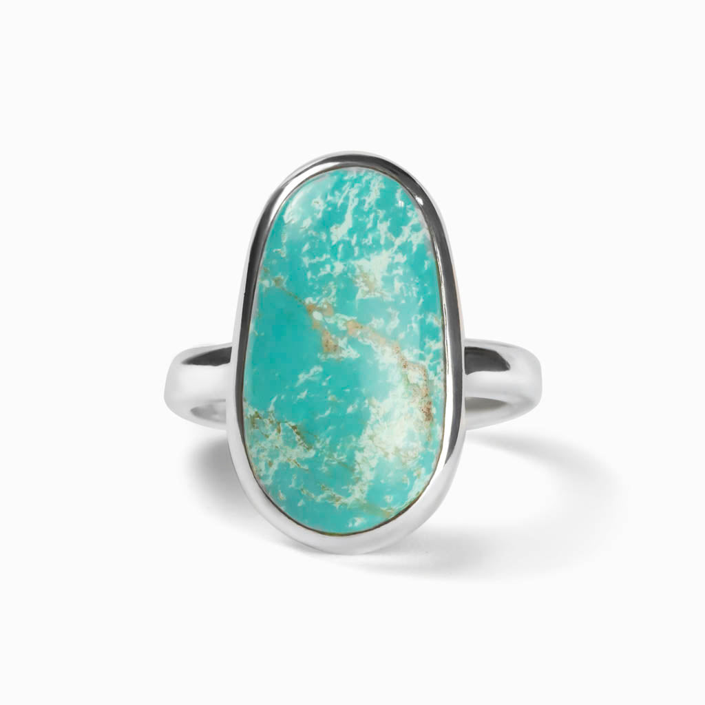 Sterling Silver Amaroo Turquoise Ring | Crystal Rings by Made In Earth US