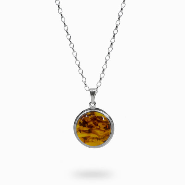 Large Baltic Amber Pendant Made of Precious Baltic Amber.