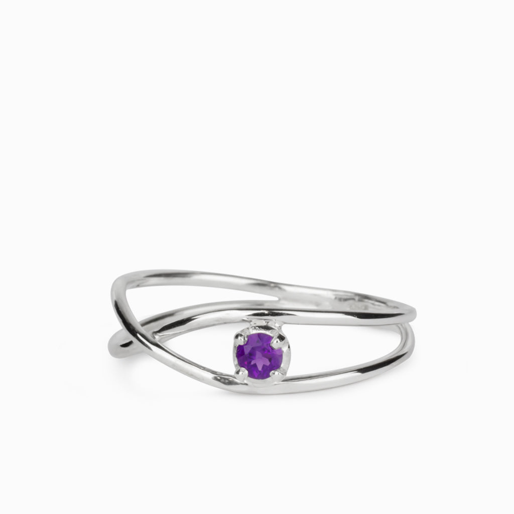 Purple Amethyst Birthstone Ring Made in Earthh