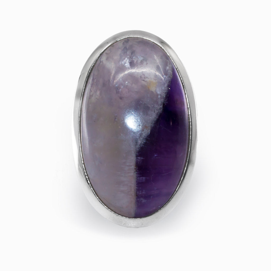 White and Purple Chevron Amethyst Ring Made in Earth