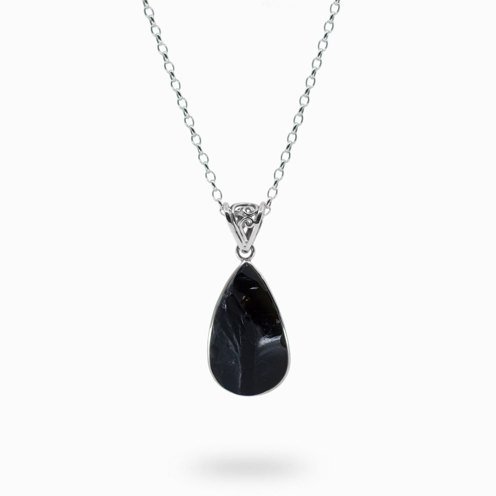 Raw Tear Obsidian necklace