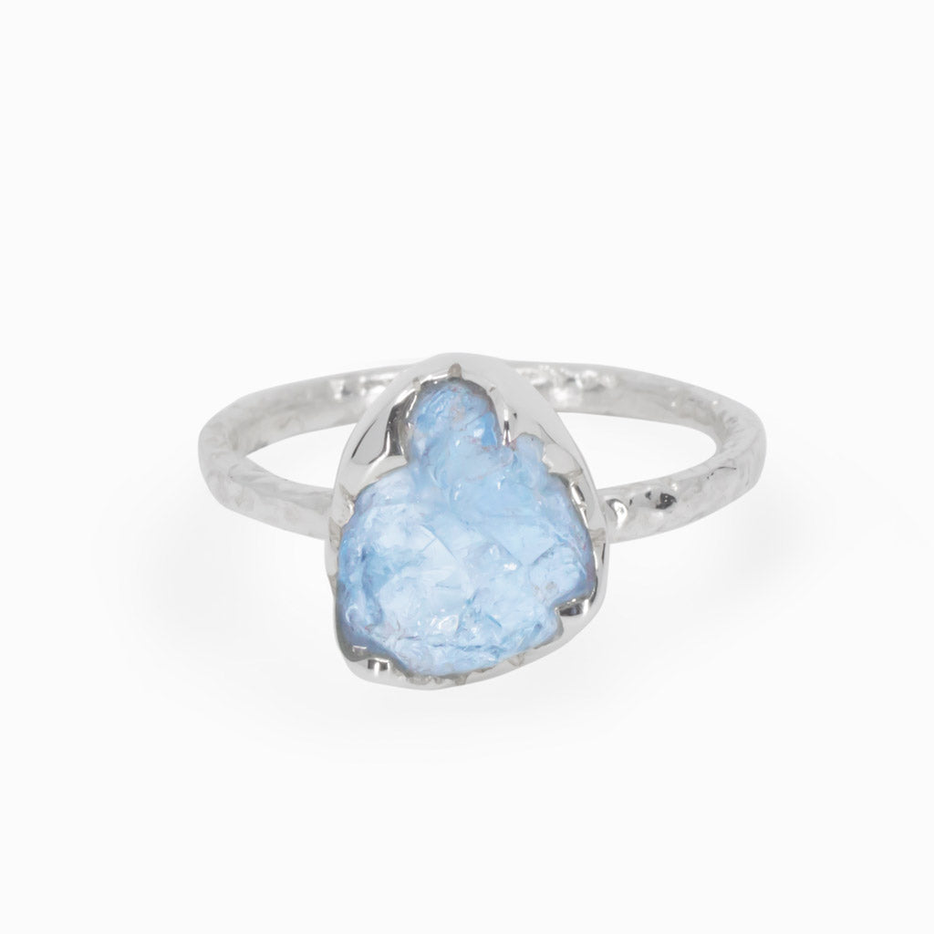 Blue Aquamarine Ring Made in Earth