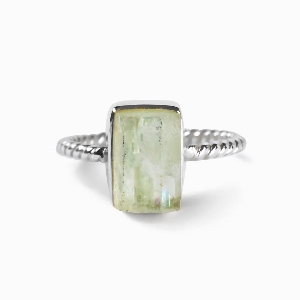 Green Translucent Aquamarine Ring Made in Earth