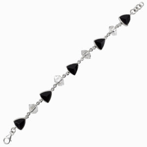 Black Tourmaline & Raw Herkimer Diamond Bracelet