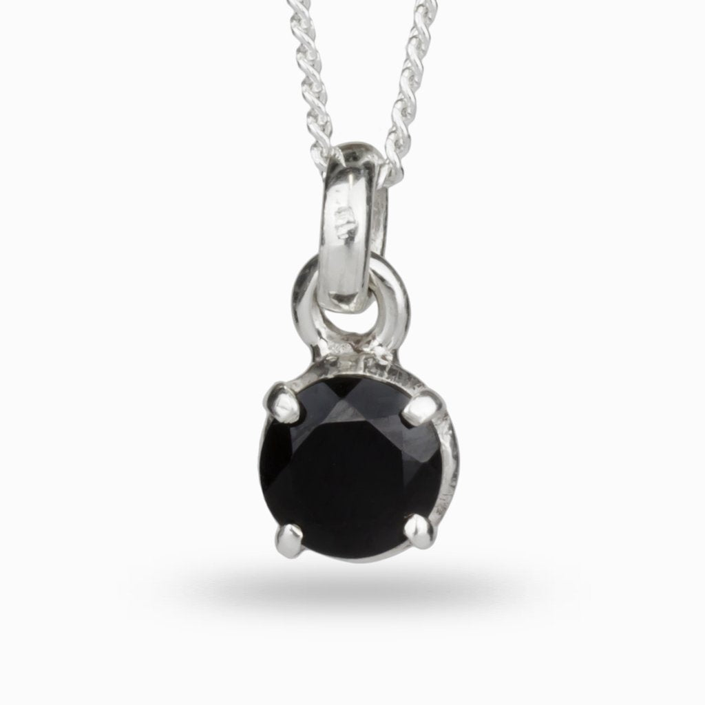 Faceted Round Onyx necklace