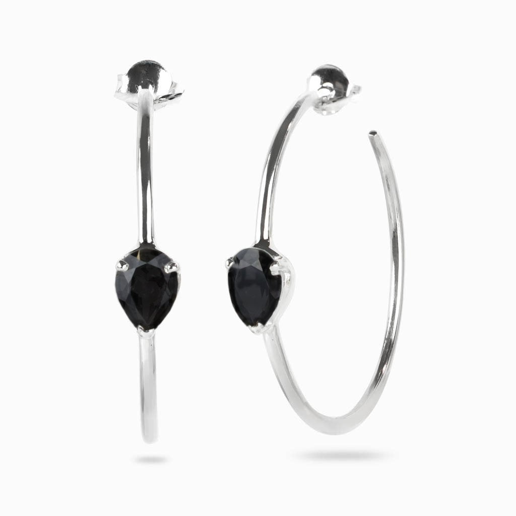 Faceted Onyx Hoop Earrings made In Earth