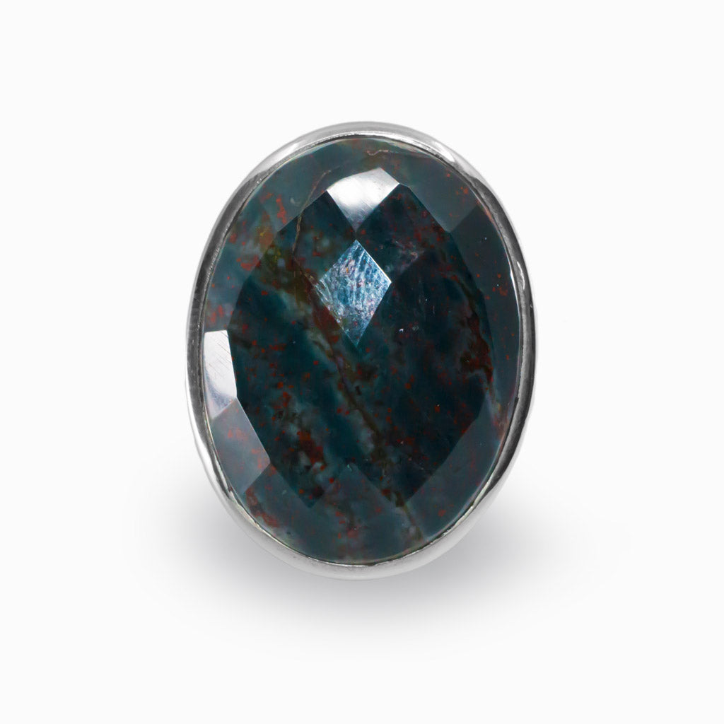 Blue Red Bloodstone Ring Made in Earth