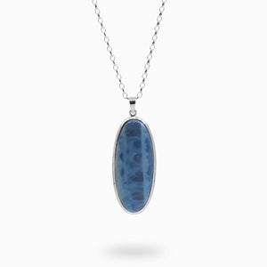 Oval Cabochon Blue Opal necklace