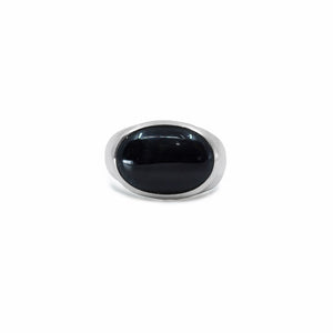 Cabochon Oval Black Star Diopside ring