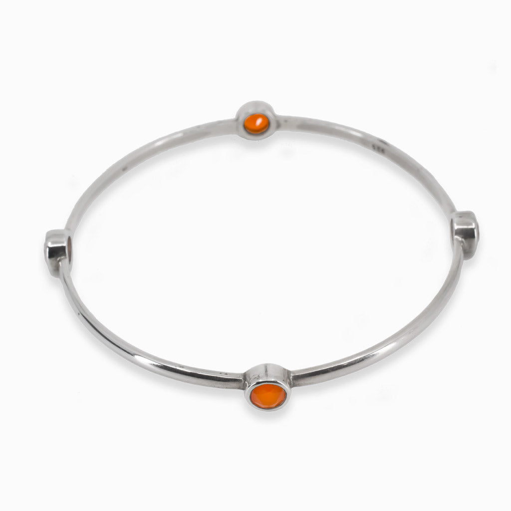 Orange Carnelian Bangle Bracelet Made In Earth
