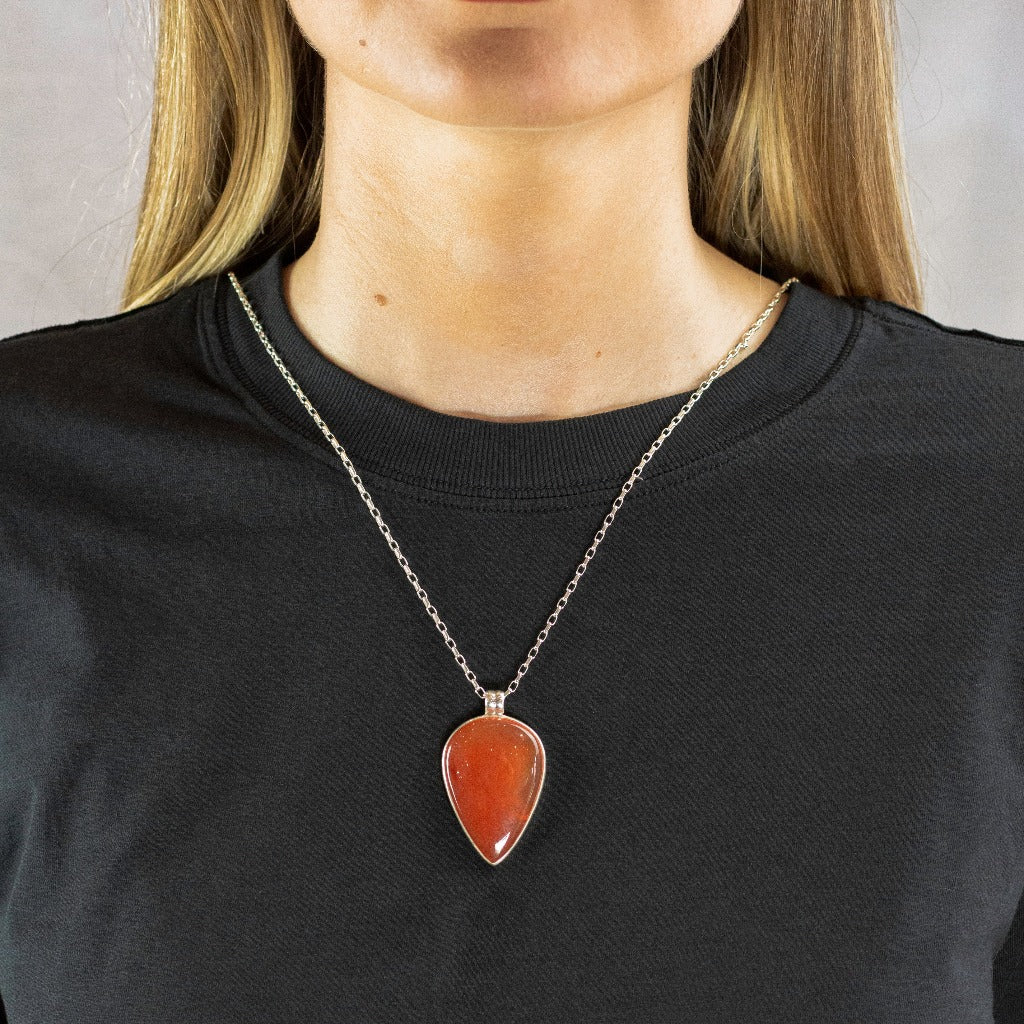 Chopard Rose Gold, Carnelian and Diamond Happy Hearts Pendant | Harrods US