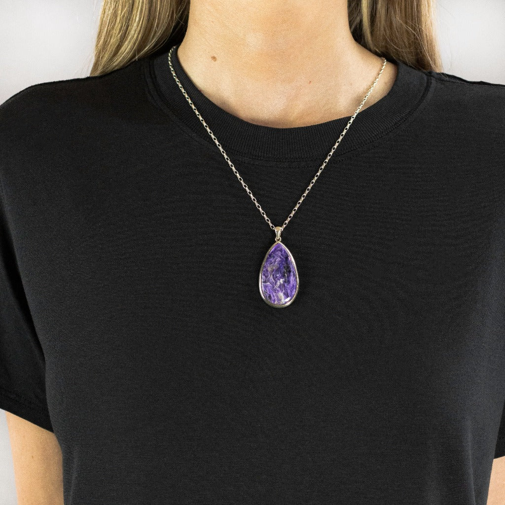 Charoite Necklace on Model