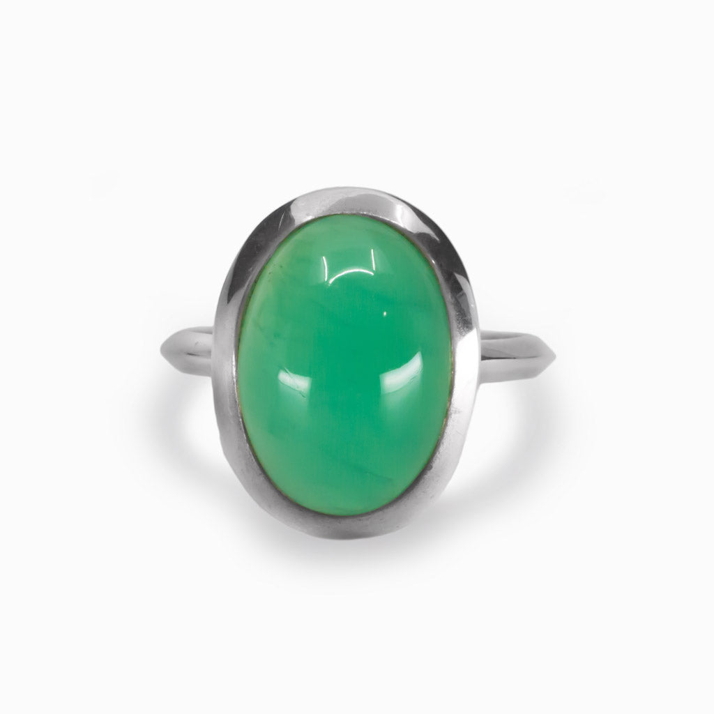 Green Chrysoprase Ring Made in Earth