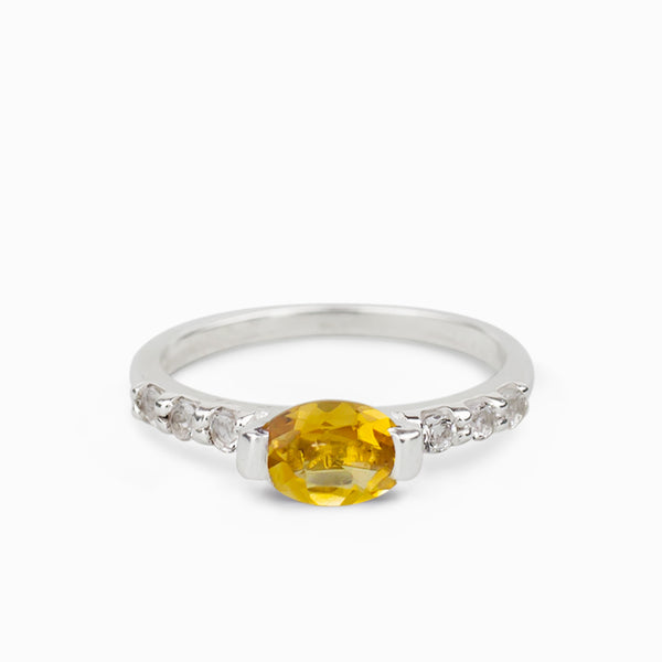 Oval-Cut Citrine & White Topaz Ring Sterling Silver | Kay Outlet