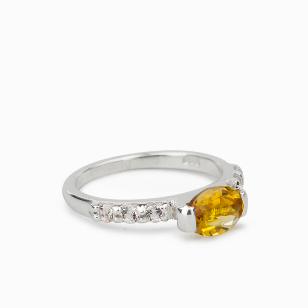 Bellissima Sterling Silver Citrine and White Topaz Ring, Size 6 (83605 – J  Loupe