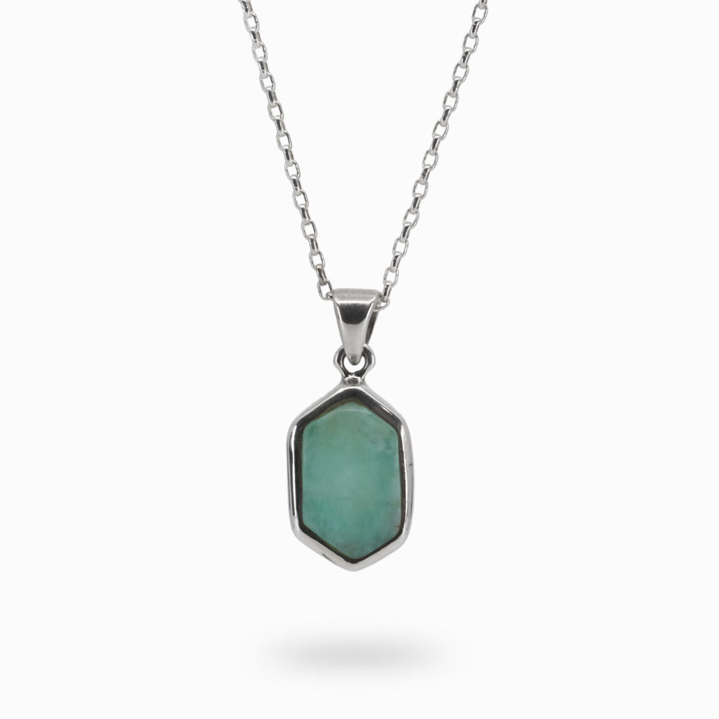 muted green Emerald Necklace