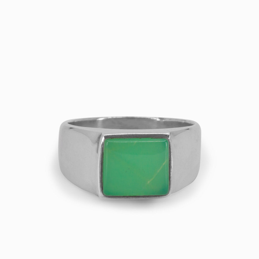 Green Chrysoprase ring Made in Earth