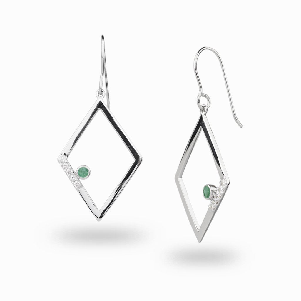 Diamante: Emerald & Diamond Drop Earrings