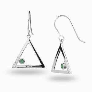 Triangulo: Emerald & Diamond Earrings
