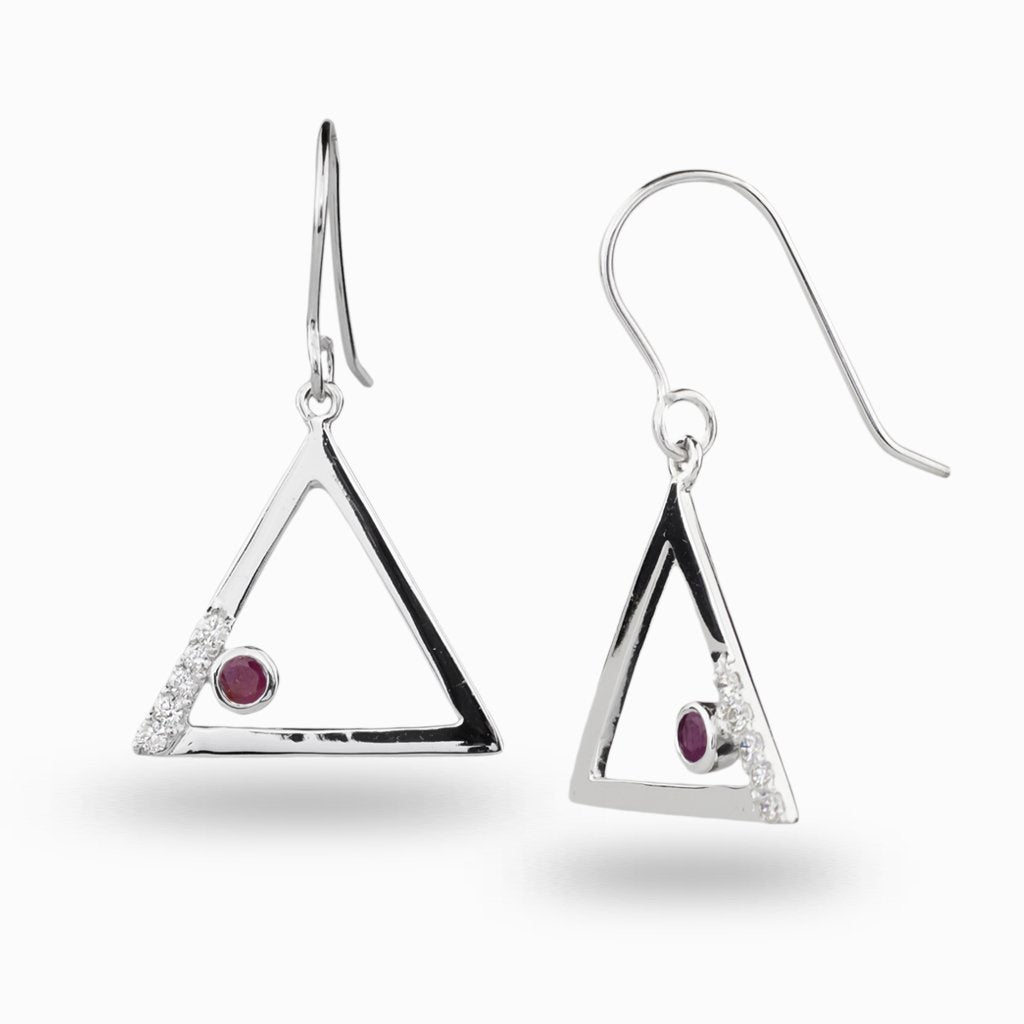 Triangulo: Sapphire & Diamond Drop Earrings