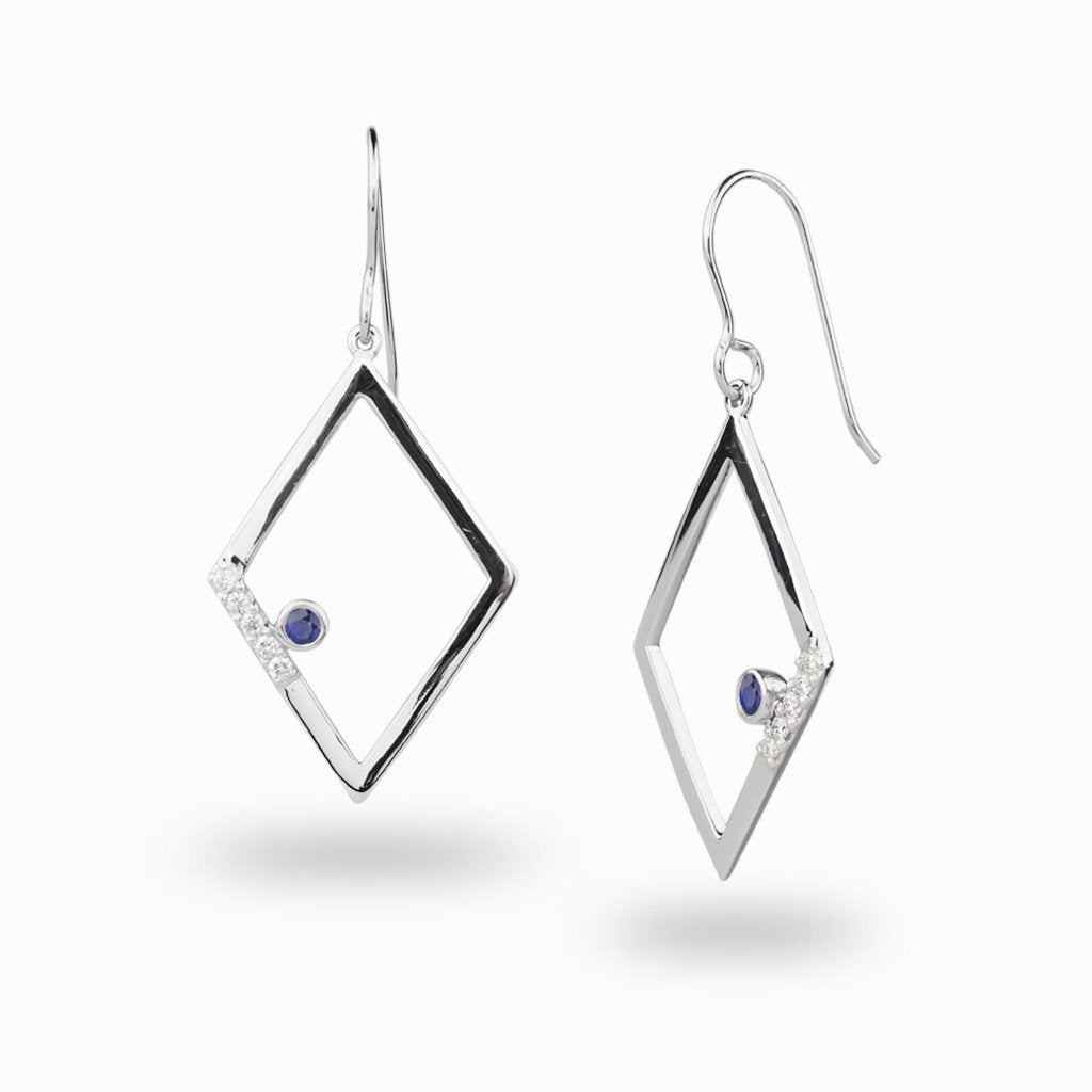 Silver Butterfly Diamante Drop Earrings | Yours Clothing