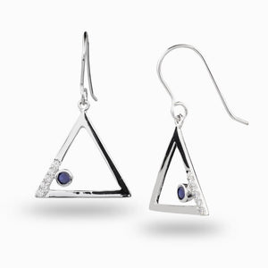 Triangulo: Sapphire & Diamond Earrings