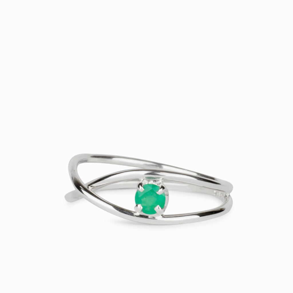 Green Emerald Birthstone Ring Made in Earth