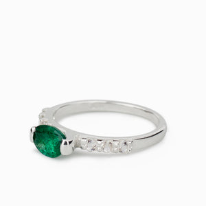 Emerald & White Topaz Ring