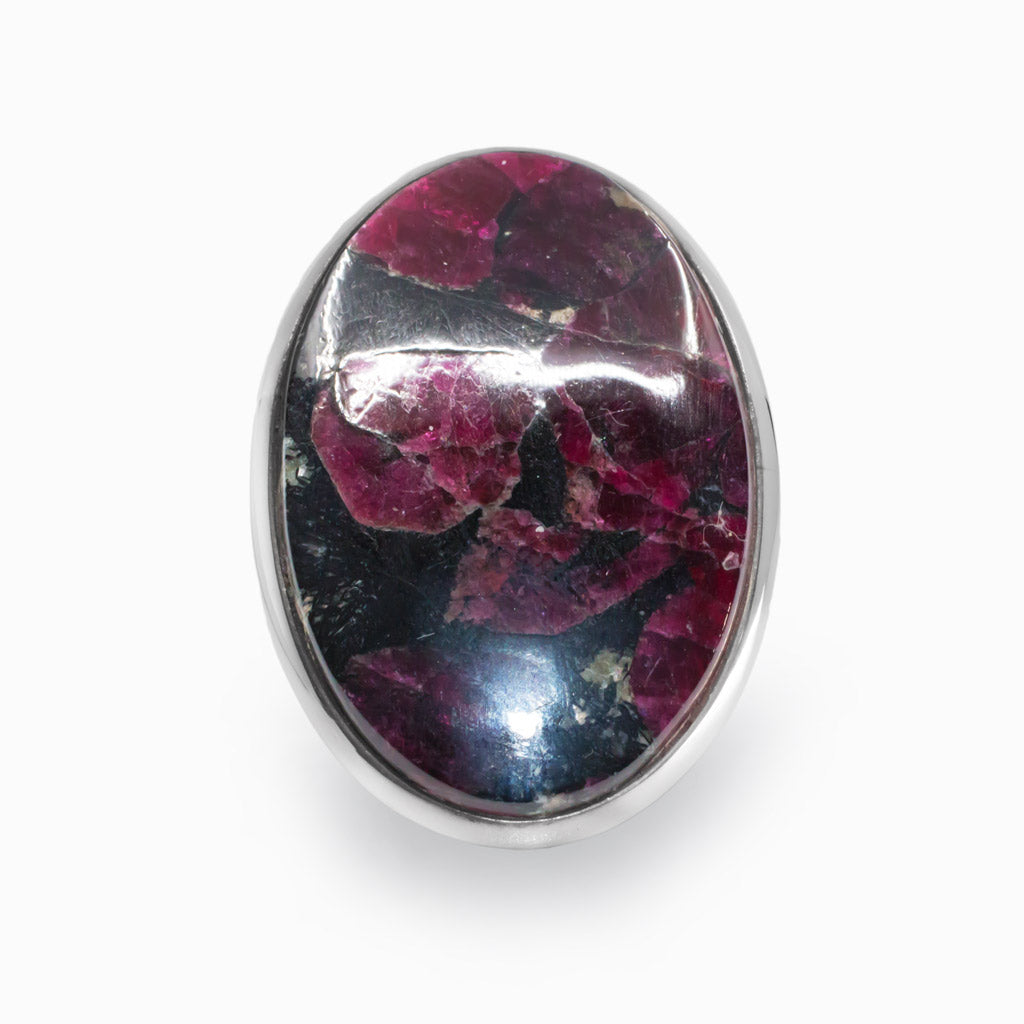 Pink and Black Eudialyte Ring Made in Earth