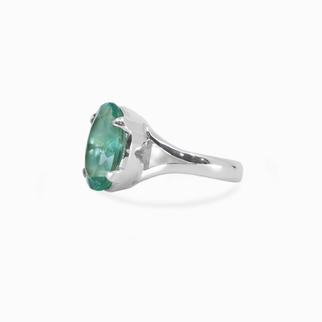 Faceted Oval Fluorite ring
