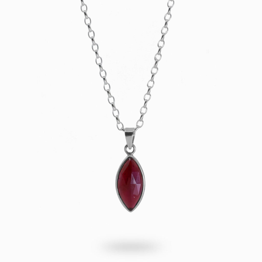Faceted Marquis Garnet necklace
