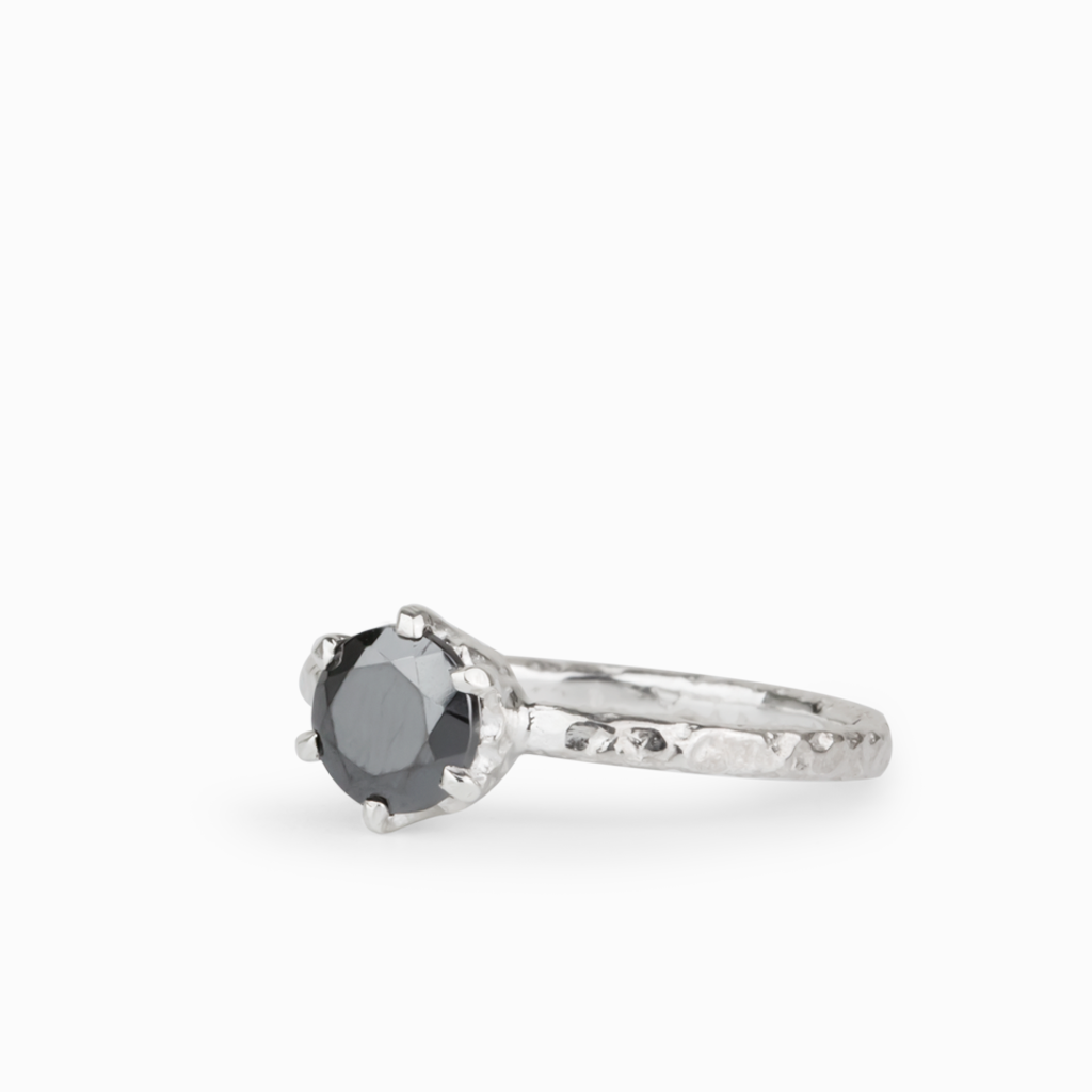 Hematite Gemstone Ring In Sterling Silver Made In Earth
