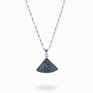 glittery silver raw triangle Specular Hematite necklace