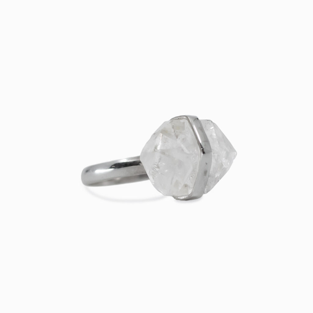 Raw Herkimer Diamond ring