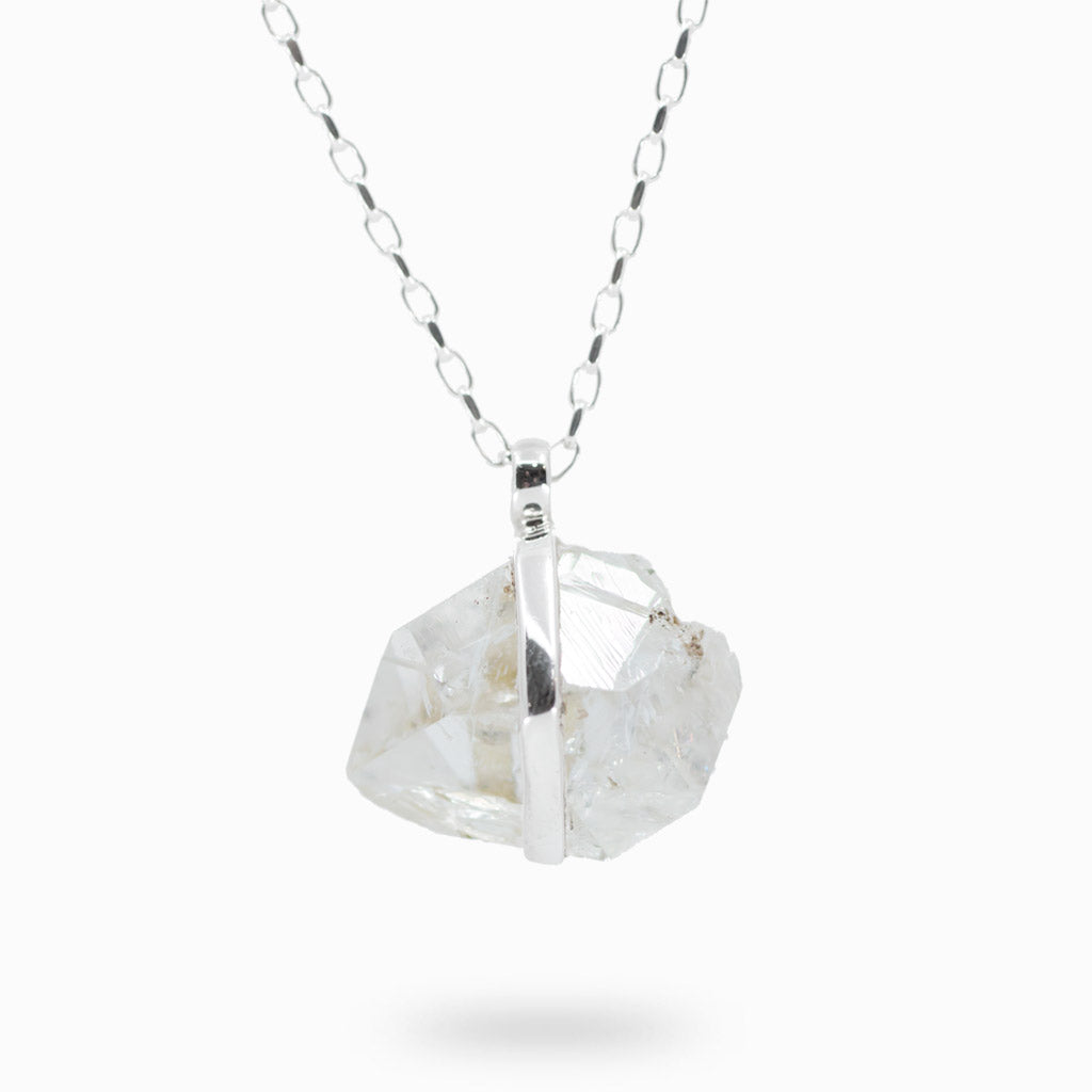 Raw Herkimer diamond necklace