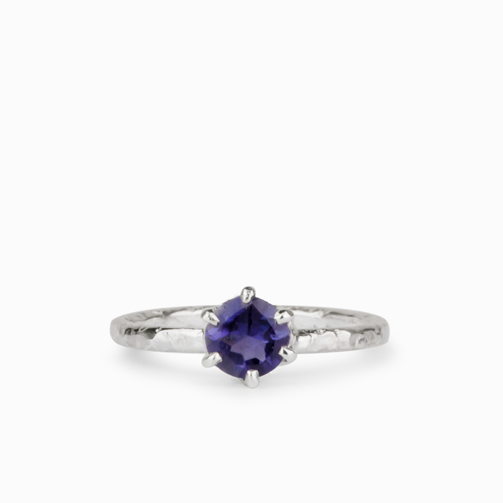 Blue-Violet Iolite Gemstone Ring Made In Earth